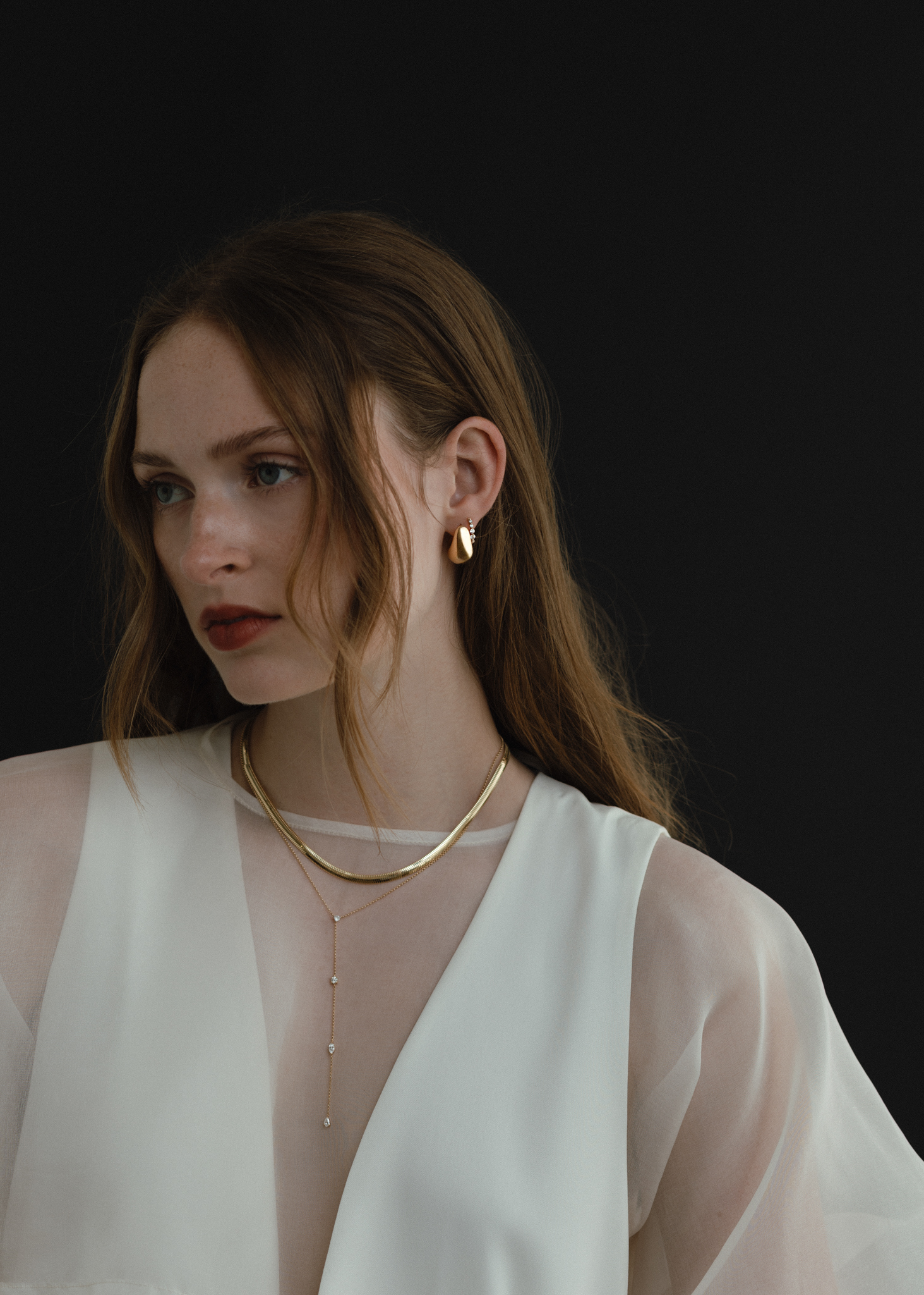 Mixed lariat necklace diamond